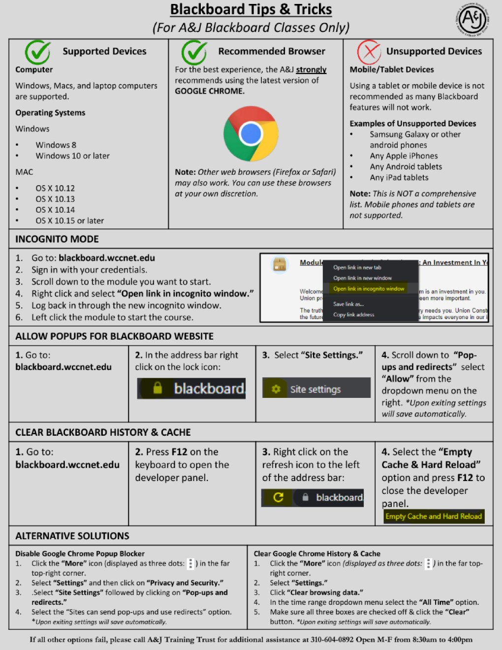 Blackboard Tips, Tricks & Troubleshooting Guide